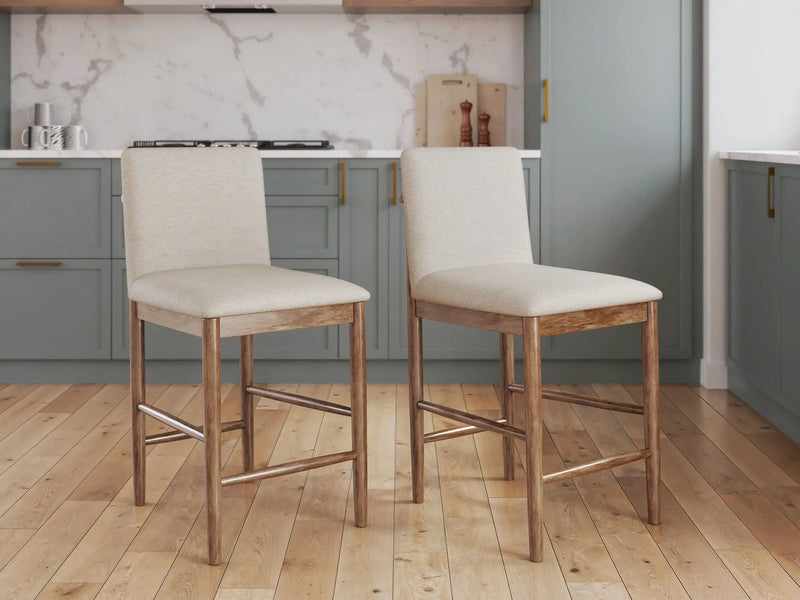 Isanti - Upholstered Barstool (Set of 2) - Light Brown by Unique Piece Furniture