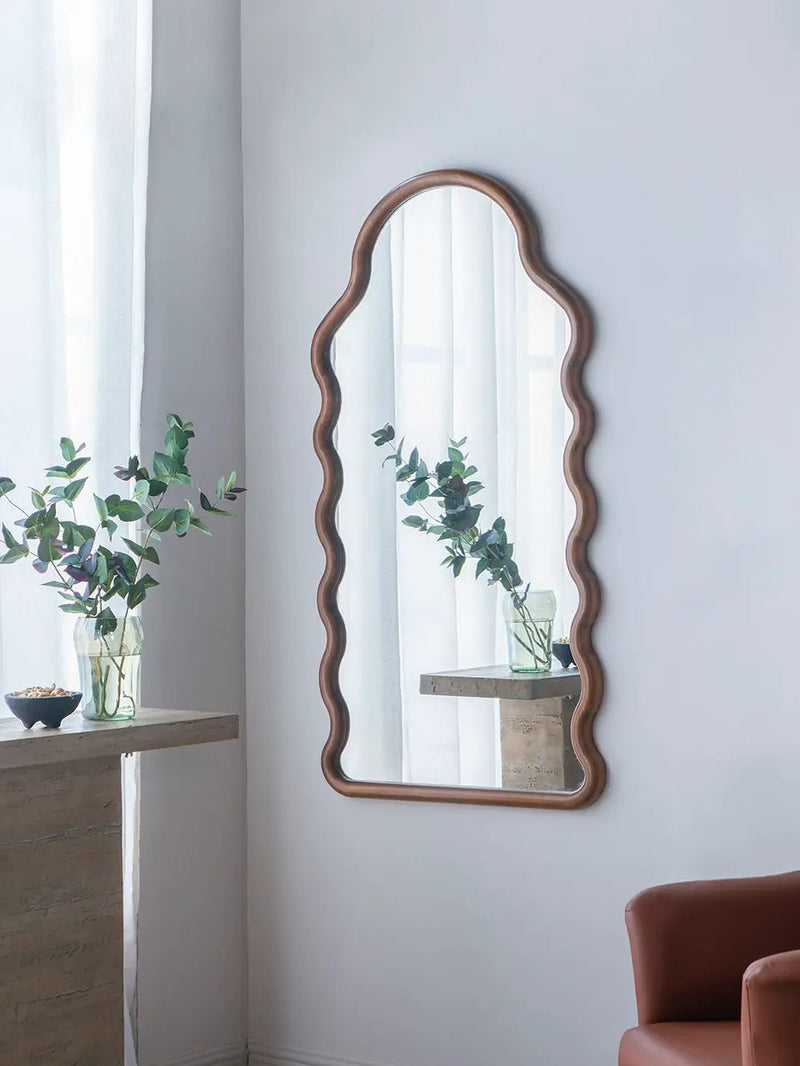 Wood Mirror With Unique Frame - Brown by Unique Piece Furniture