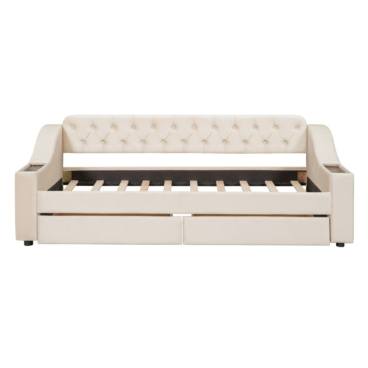 Upholstered Daybed With Storage Armrests And USB Port, photo 8 of 8