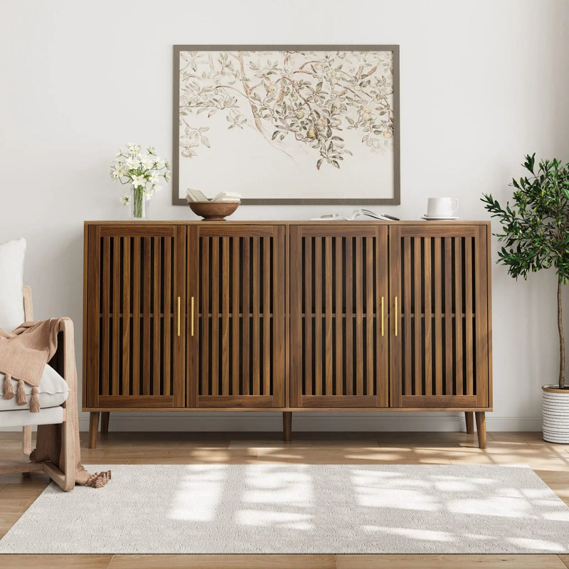 Grille Striped Sideboard Buffet Cabinet With Storage by Unique Piece Furniture