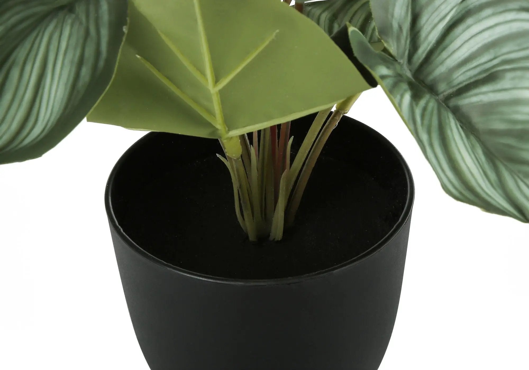 13" Tall, Artificial Plant, Epipremnum, Indoor, Faux, Fake, Table, Greenery, Potted, Decorative (Set of 2) - Green / Black by Unique Piece Furniture