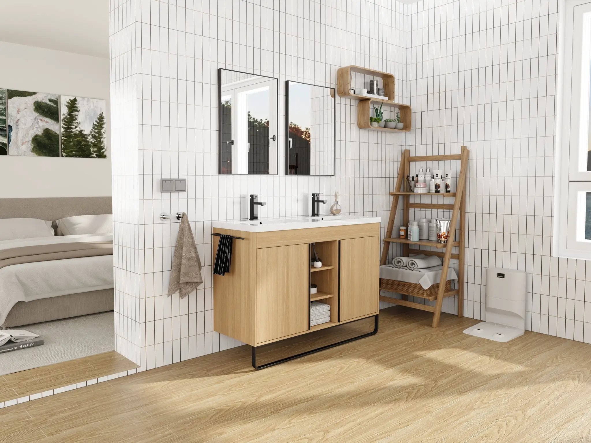 48" Freestanding Bathroom Vanity With Resin Double Sink by HouseOfZazla