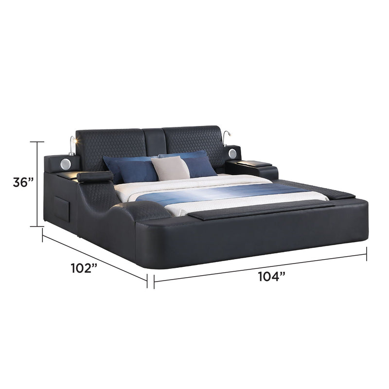 Zoya - Smart Multifunctional Bed, Built In Bluetooth Speakers, USB Charging by HouseOfZazla