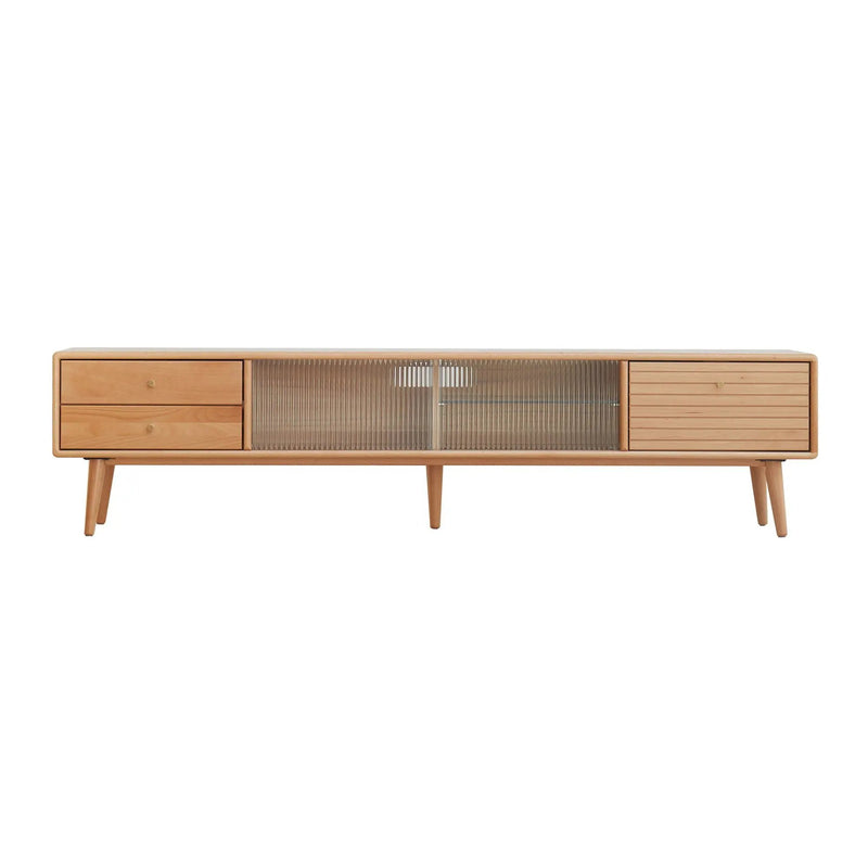 TV Cabinet With Chinese Changhong Glass Doors, Two Drawer Storage Space TV Standing by HouseOfZazla