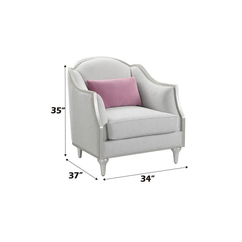 Kasa - Chair With Pillow - Beige Linen & Champagne by Unique Piece Furniture