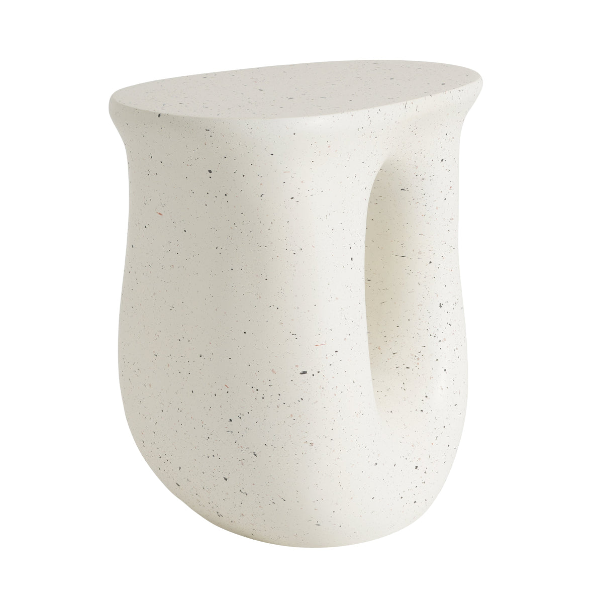 Outdoor MGO Side Table with Travertine-Look Finish – White or Light Grey, photo 7 of 10