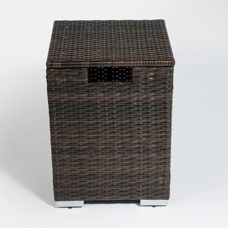 Outdoor Rectangle Fire Pit Table And Propane Tank Cover by HouseOfZazla