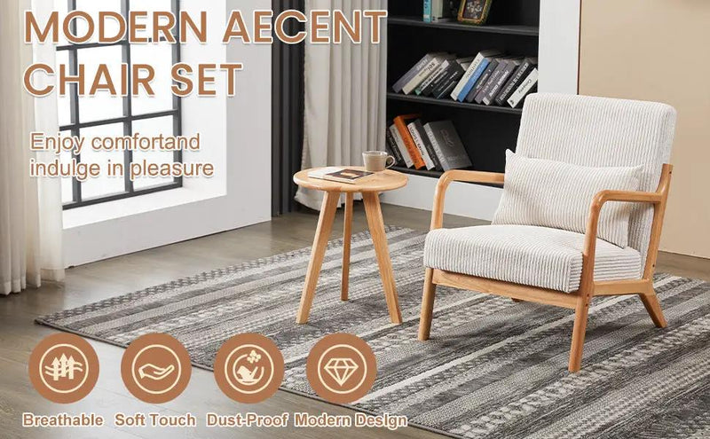 Mid-Century Modern Accent Chair & Coffee Table Set by HouseOfZazla