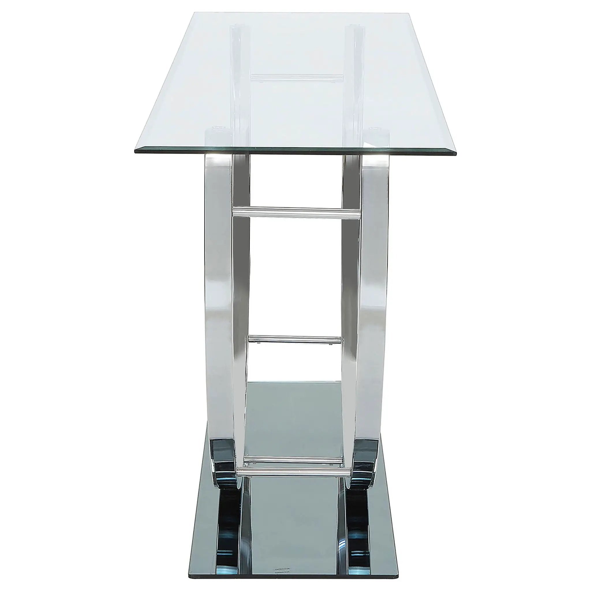 Danville U-shaped Glass Top Entryway Console Table Chrome by Unique Piece Furniture