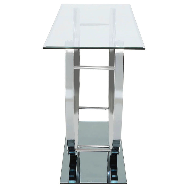 Danville U-shaped Glass Top Entryway Console Table Chrome by Unique Piece Furniture