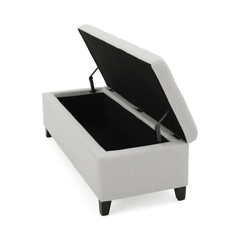Upholstered Storage Ottoman Bench, Foot Rest For Bedroom by HouseOfZazla