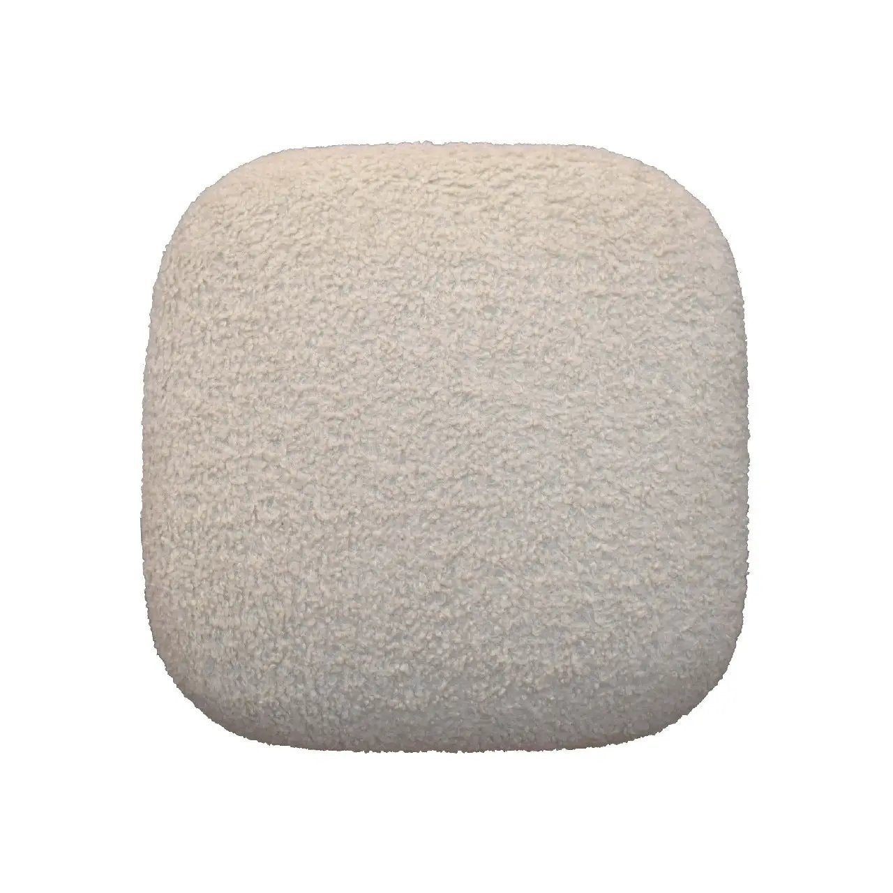 Solid Wood Boucle Upholstered Square Footstool by HouseOfZazla