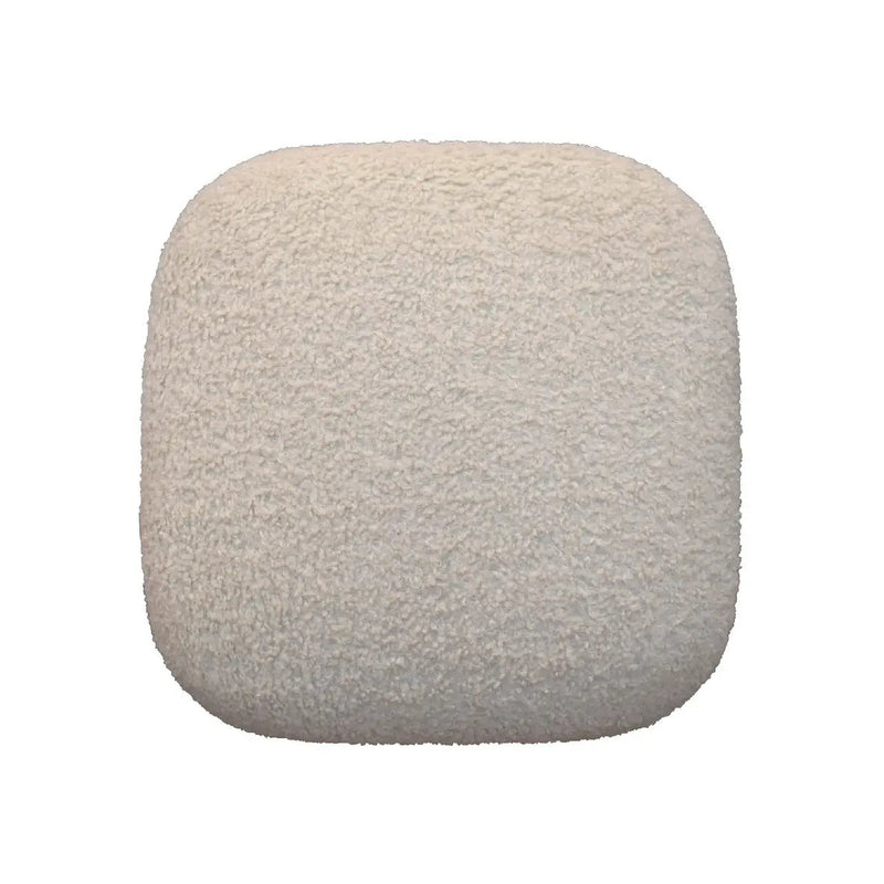 Solid Wood Boucle Upholstered Square Footstool by HouseOfZazla