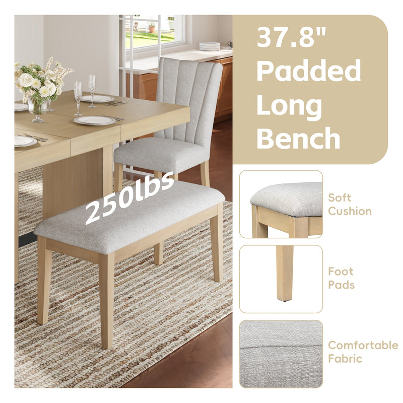 TOPMAX Farmhouse Extendable Wood Dining Table Set for 6 by HouseOfZazla
