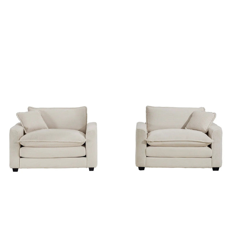Modern Classic Fabric Single Chair Deep Seat Sofa With Pillow by Unique Piece Furniture