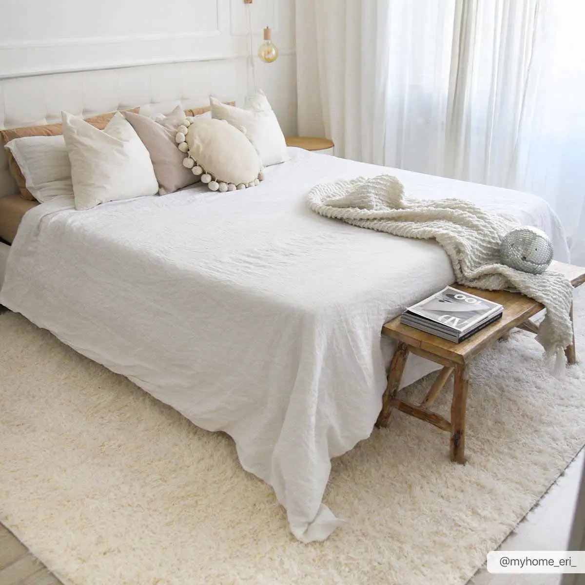 Faina Solid Cream Shag Washable Area Rug - Clearance by Boutique Rugs
