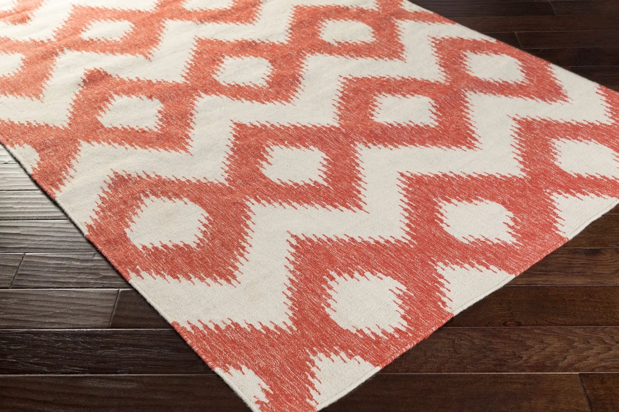 Oradell Red Ikat Wool Rug - Clearance by Boutique Rugs