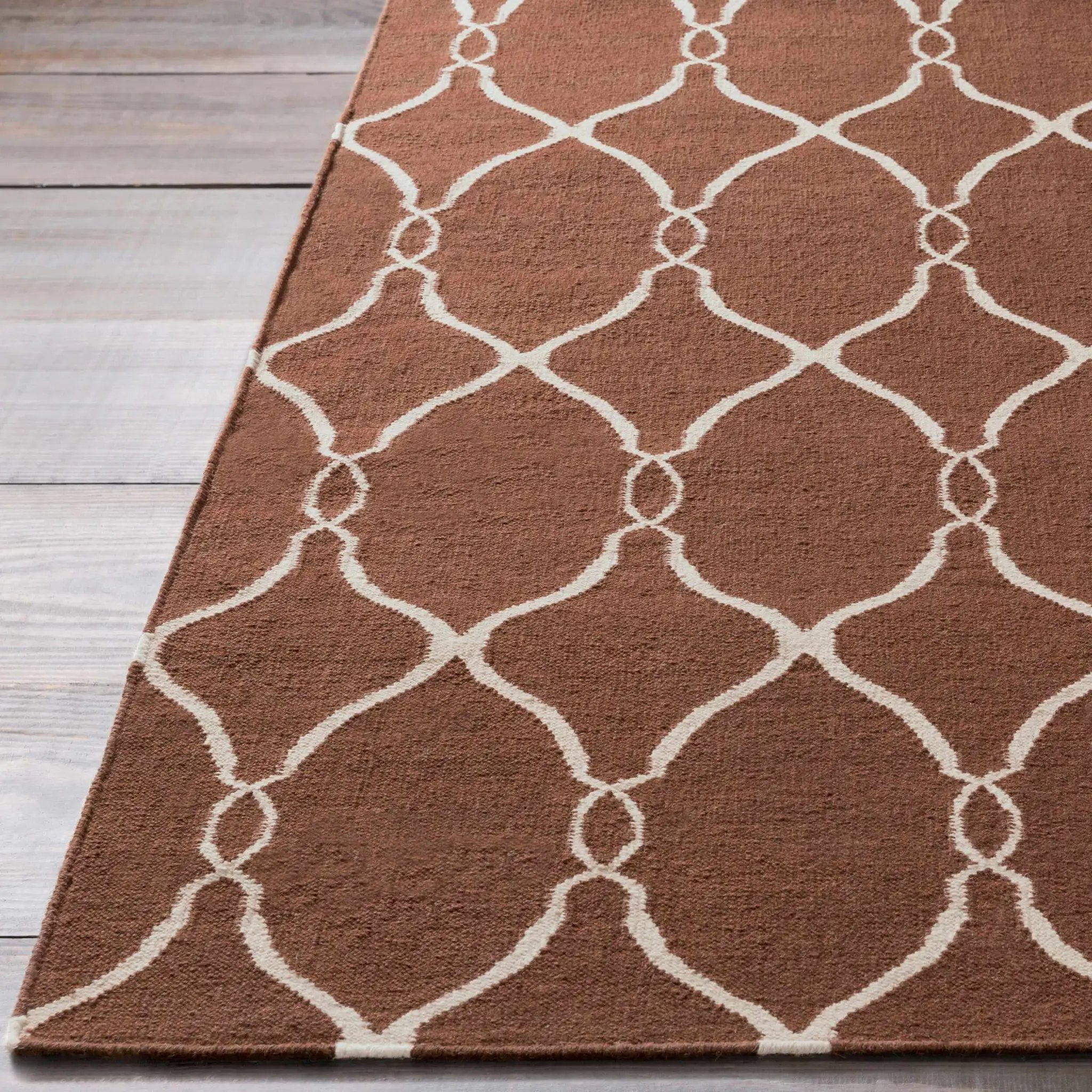 Partington Brown Wool Carpet Area Rug - Clearance by Boutique Rugs