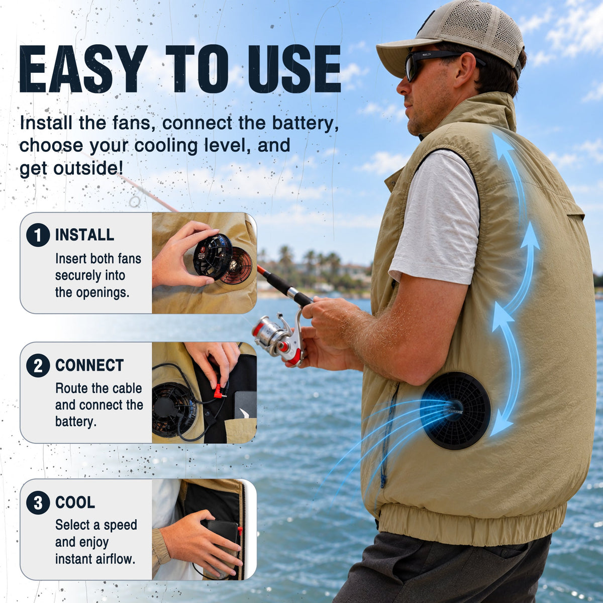 30V Battery-Powered Fan-Cooled Vest Complete Cooling System Kit, photo 4 of 15