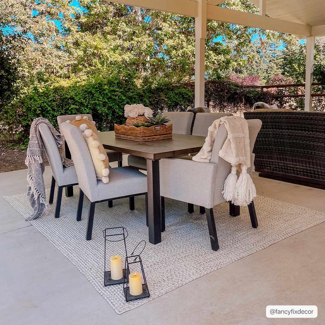 Beige Braided Faux Jute Outdoor Rug by Boutique Rugs