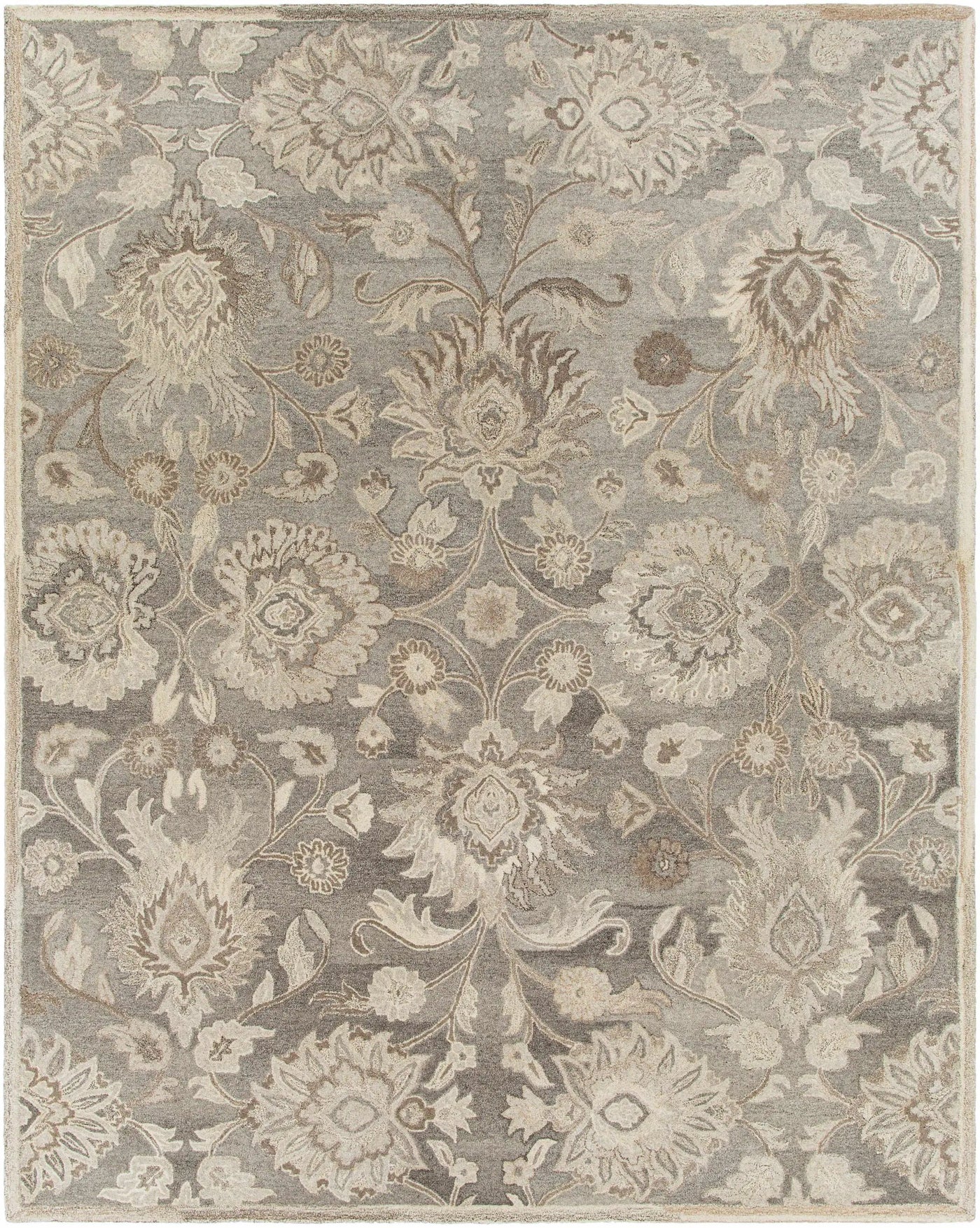 Conesus 1195 Hand Tufted Ivory & Taupe Wool Rug by Boutique Rugs
