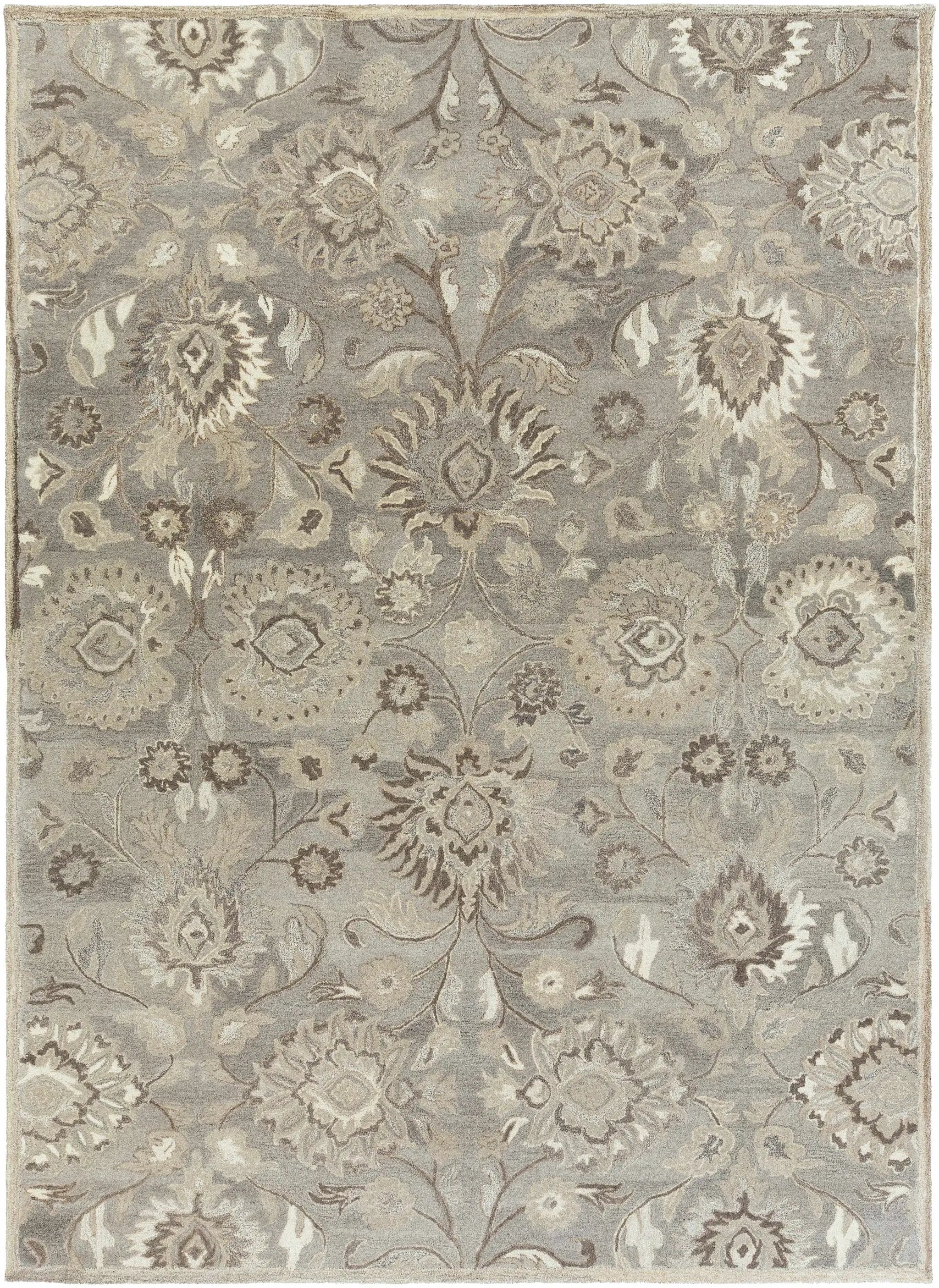 Conesus 1195 Hand Tufted Ivory & Taupe Wool Rug by Boutique Rugs
