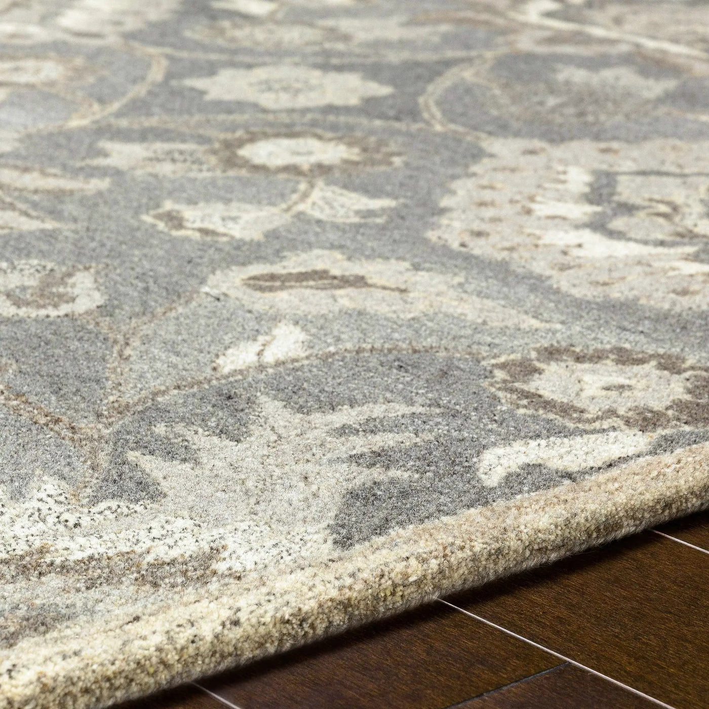 Conesus 1195 Hand Tufted Ivory & Taupe Wool Rug by Boutique Rugs
