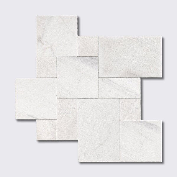 Fantasy White Textura Seal Marble Pavers Versailles Pattern