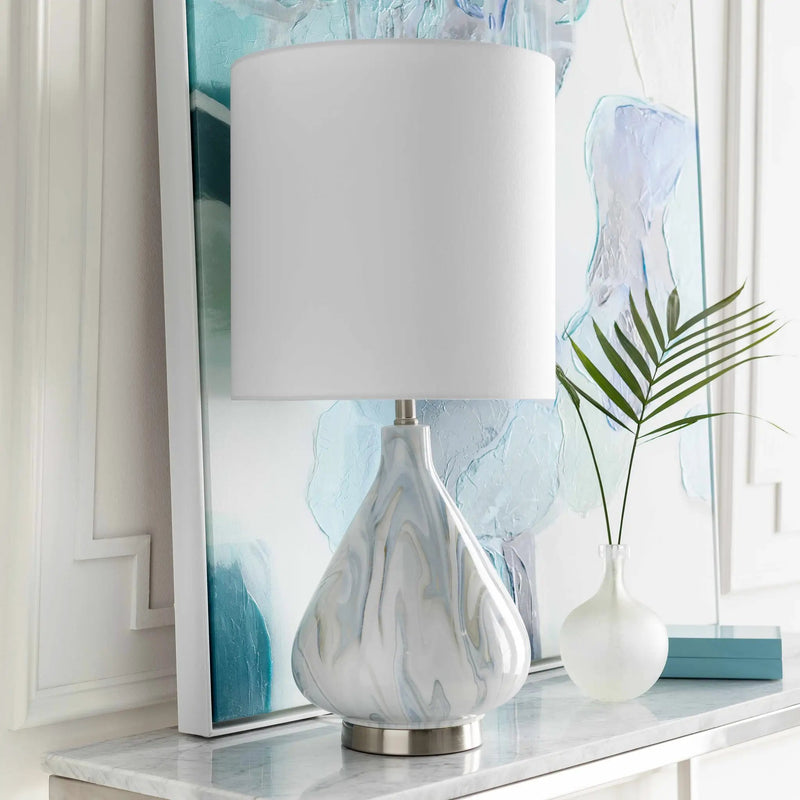 Farnborough Marble Ceramic Table Lamp by Boutique Rugs