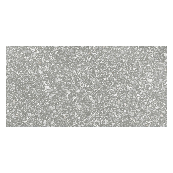 Fashion Grey Matte Terrazzo Look Porcelain Tiles 12x24