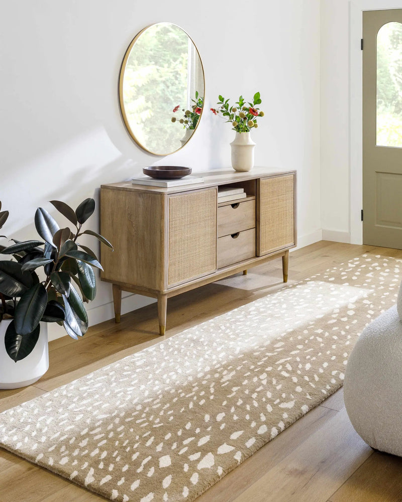 Athena Brown Giraffe Print Wool Rug by Boutique Rugs