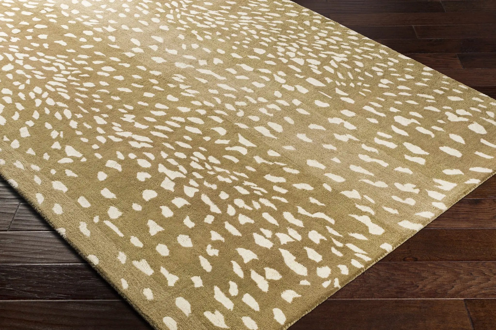 Athena Brown Giraffe Print Wool Rug by Boutique Rugs