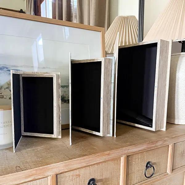 Large Leather Bound Book Boxes, Set of 3 by Decor Steals