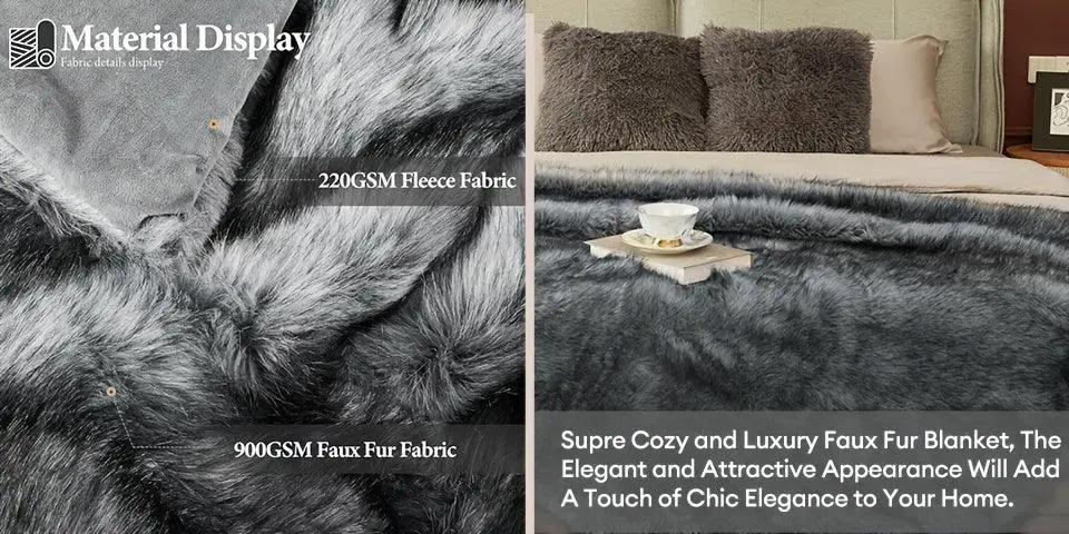 Faux Fur Blanket - Super Soft 1000GSM 60x80 by House Of Avana