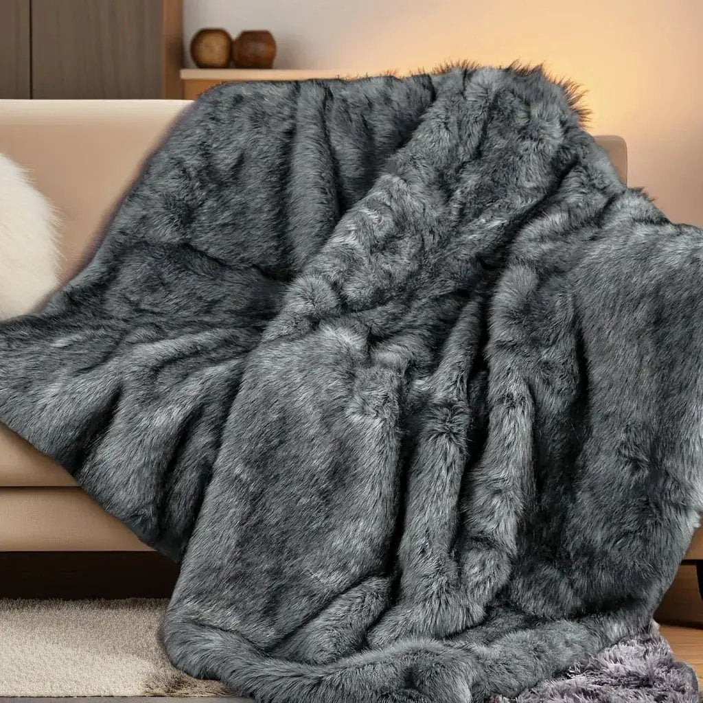 Faux Fur Blanket - Super Soft 1000GSM 60x80 by House Of Avana