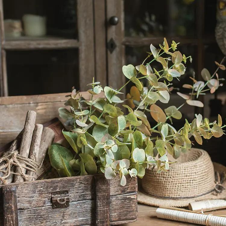 Faux Leaf Autumn Eucalyptus Artificial Stem by RusticReach