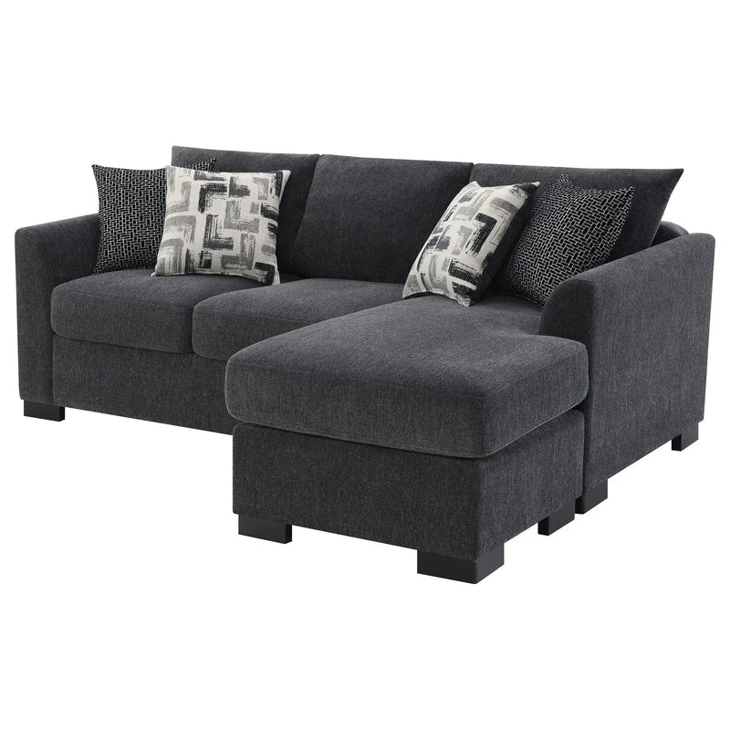 Pacheco - Upholstered Sleeper Sectional Chaise Sofa With Pocket Coils And Reversible Cushions - Dark Gray by HouseOfZazla