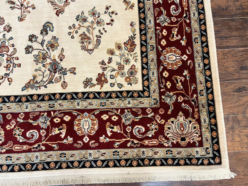 Karastan Rug 8.6 x 11.6, English Manor #2103, Ivory Floral Sarouk, Wool Karastan Carpet, Large Karastan Area Rug, Traditional Karastan Rug by Jewel Rugs
