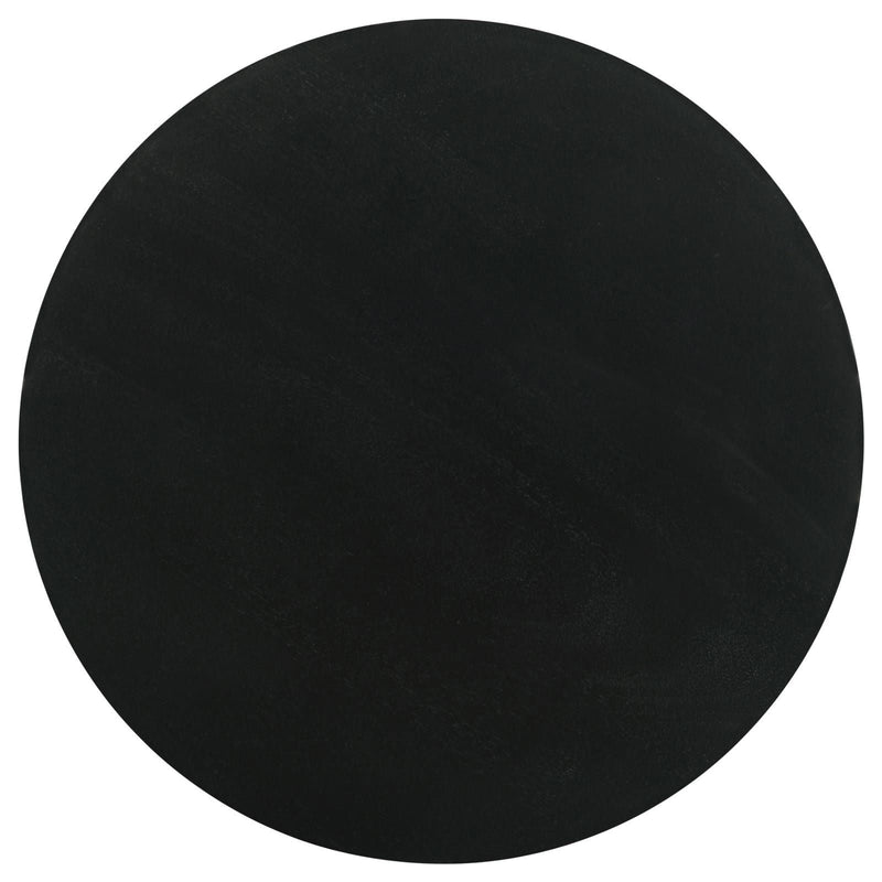 Stain Pedestal Accent Table Elegant Design With Round Top - Black by HouseOfZazla