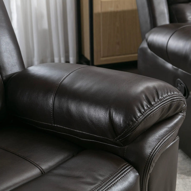 Home Theater Seating Manual Recliner Loveseat With Hide-Away Storage, Cup Holders And Led Light Strip For Living Room by HouseOfZazla