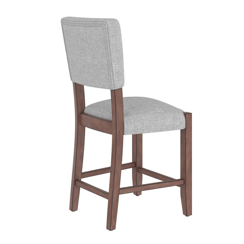 Set of 4 Mid-Century Modern Linen Upholstered Bar Stools by HouseOfZazla