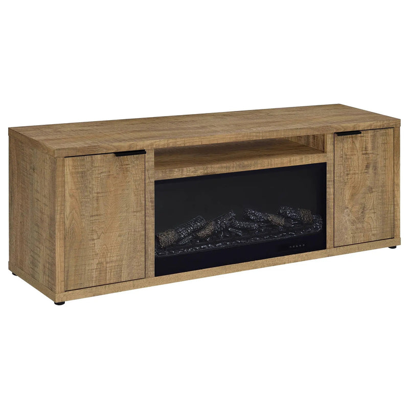 Fuller 60-inch 2-door TV Stand Fireplace Media Console Mango by Unique Piece Furniture