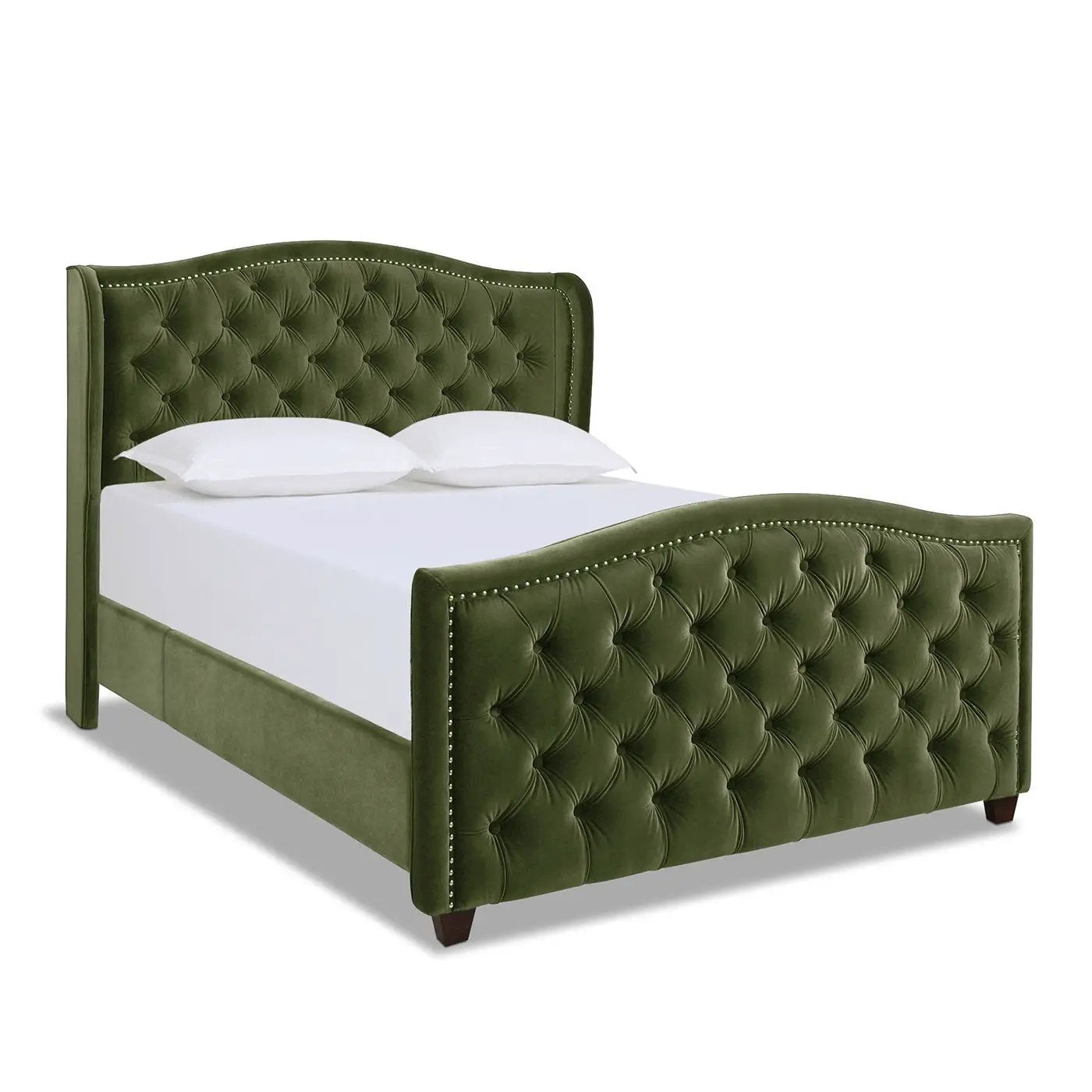 Marcella - Upholstered Shelter Headboard Bed Set by HouseOfZazla