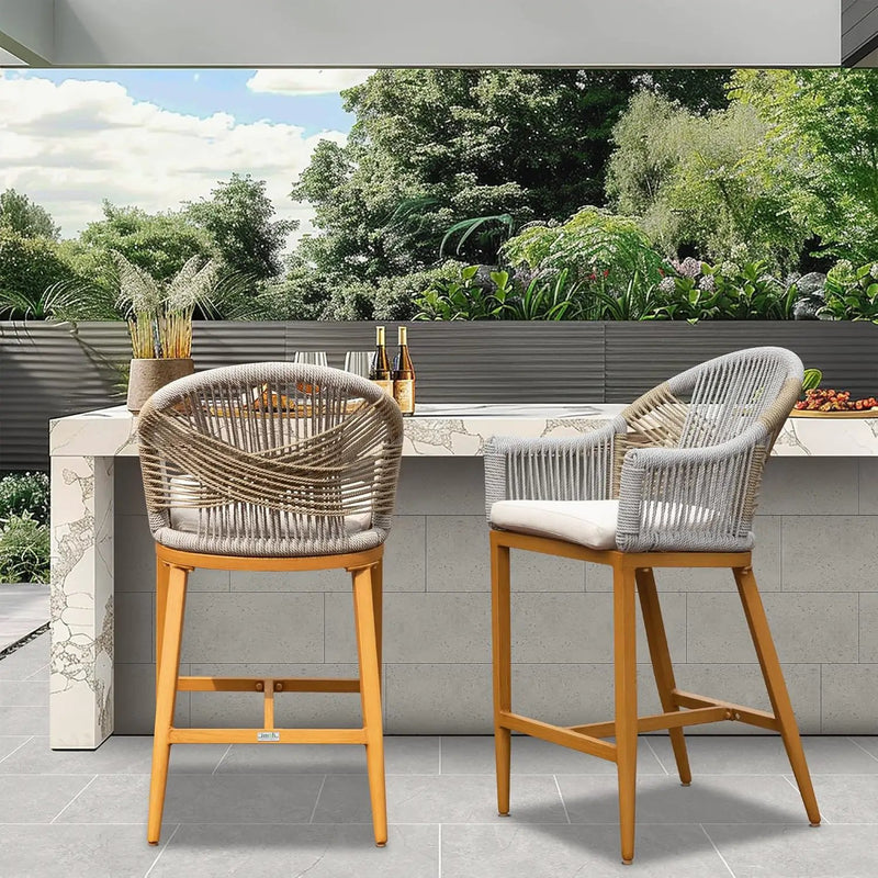 Bar Stools Set of 2 with Arm and Backrest by HouseOfZazla