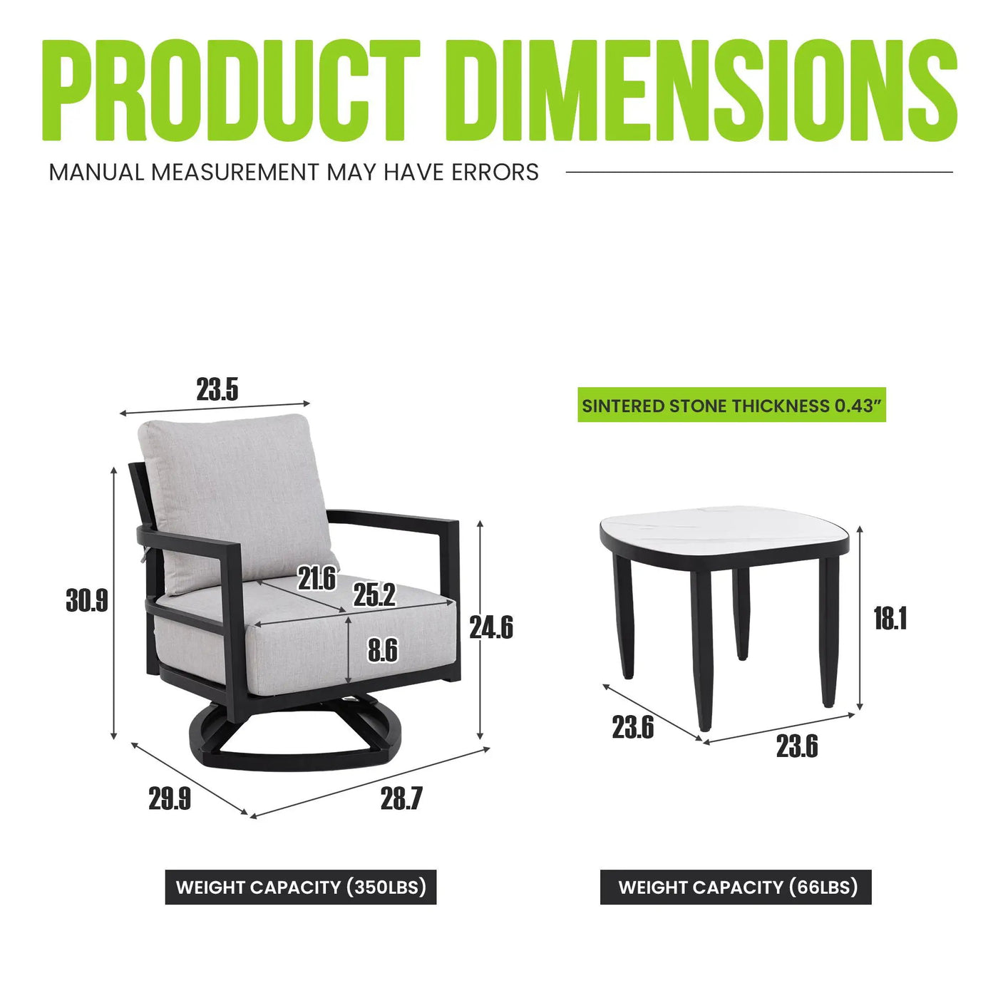 Outdoor Patio Furniture Chat Set with Sunbrella Cushions and Side Table by HouseOfZazla