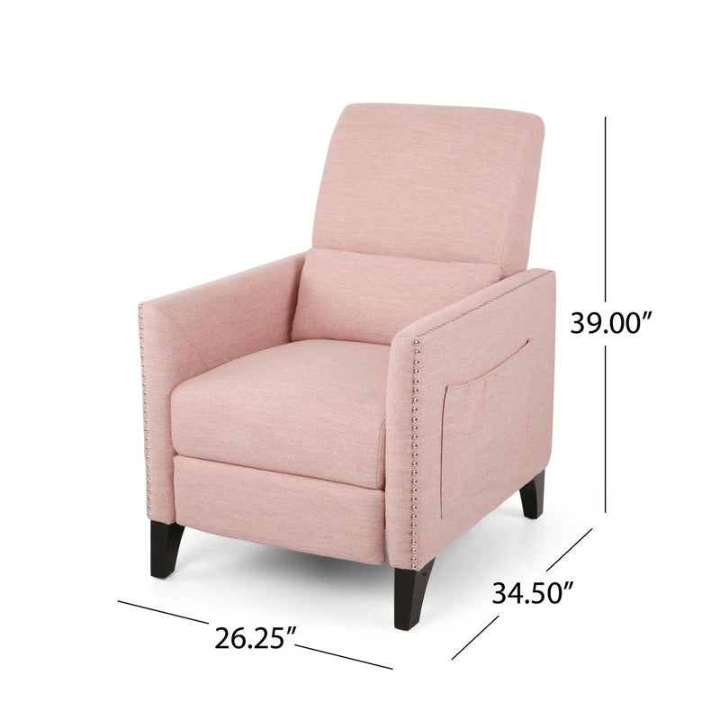 Kiersten - Contemporary Fabric Pushback Recliner by Unique Piece Furniture