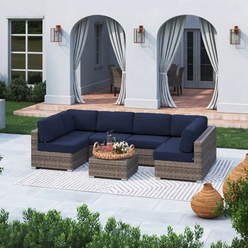 Seating Set With Cushions Handcrafted Wicker Design by Unique Piece Furniture