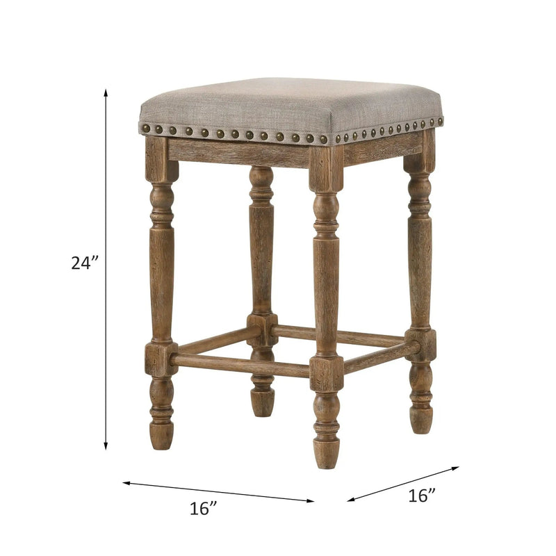 Farsiris - Weathered Counter Height Stool (Set 2) - Beige by Unique Piece Furniture