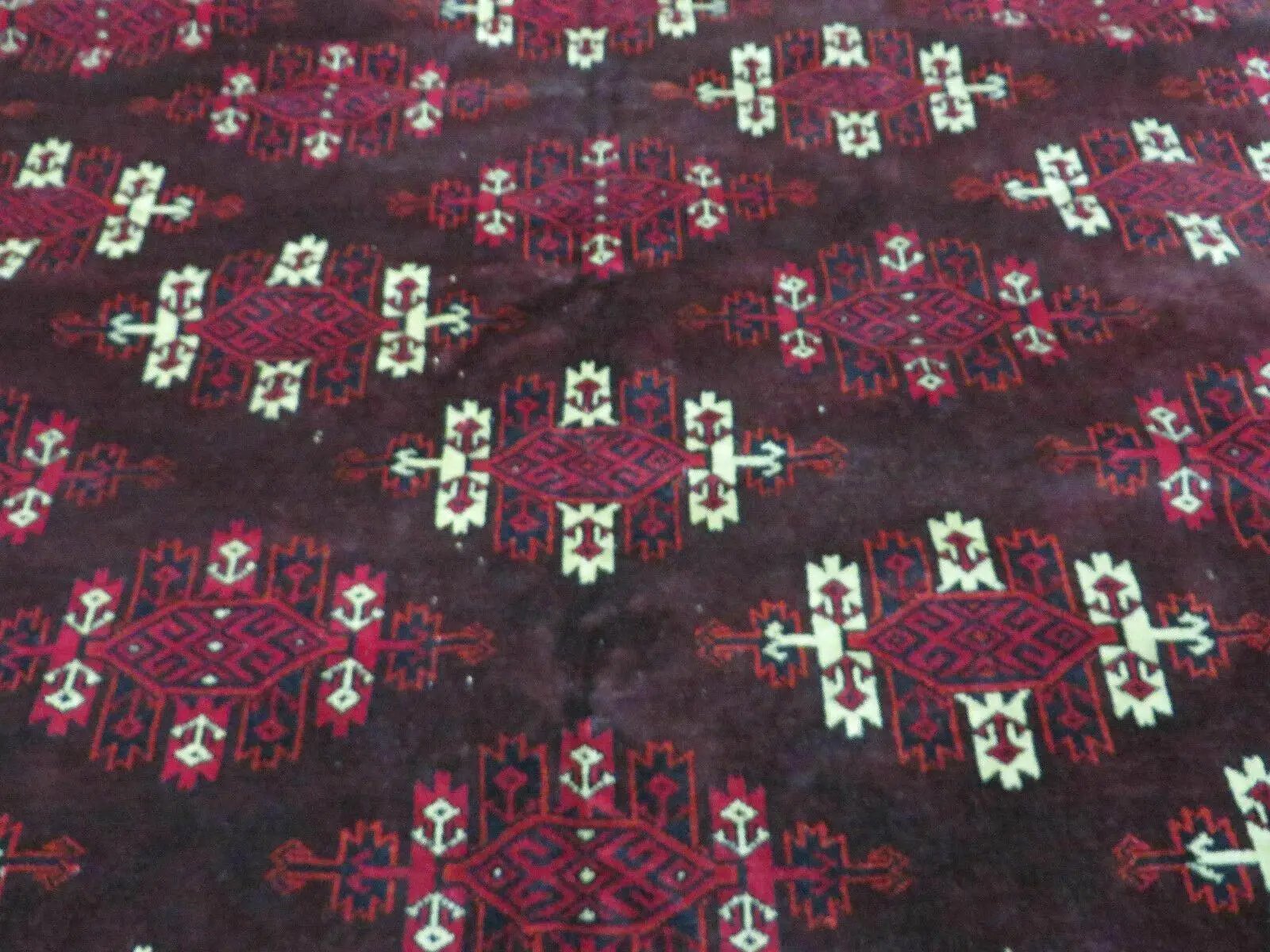 7' X 10' Antique Handmade Yamud Turkoman Wool Rug Excellent by Jewel Rugs