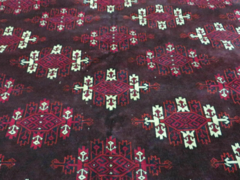 7' X 10' Antique Handmade Yamud Turkoman Wool Rug Excellent by Jewel Rugs